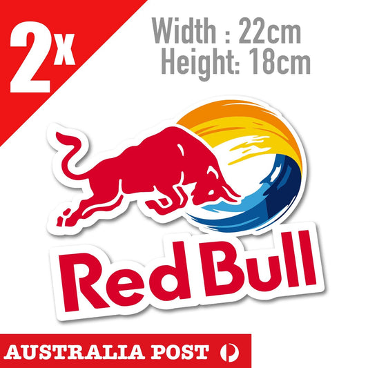 RED BULL Logo, Red Bull Energy Drink 2x Sticker