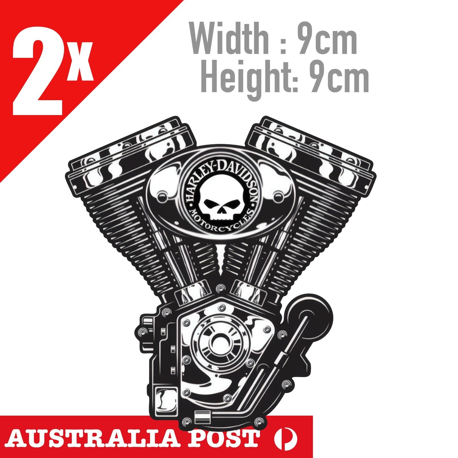 Harley Davidson Motorcycle Skull Head Engine , Helmet, Fuel Tank, Logo Stickers