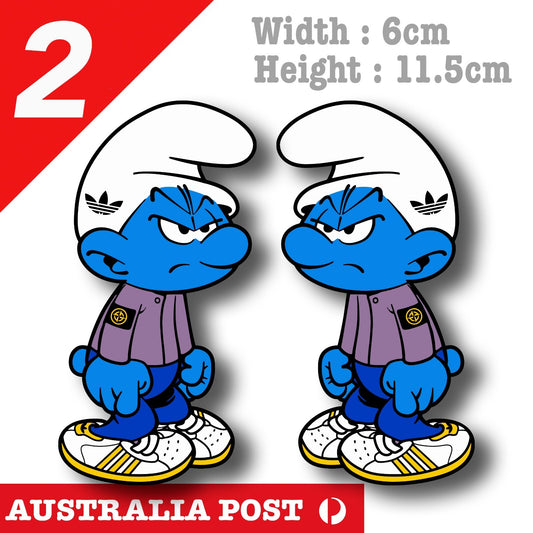 SMURF Adidas Hat Funny Cartoon Character Sticker