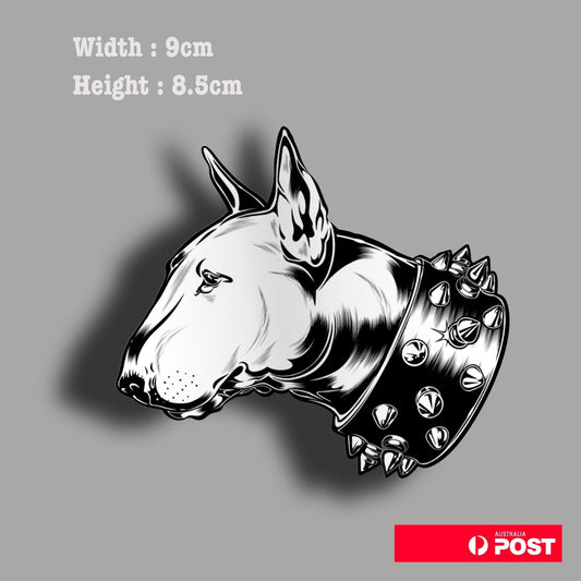 White Bull Terrier Aggressive Dog Laptop , Car  Decal Sticker 