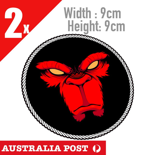Red Angry Gorilla  Badge  Laptop , Car  Vinyl  Sticker 