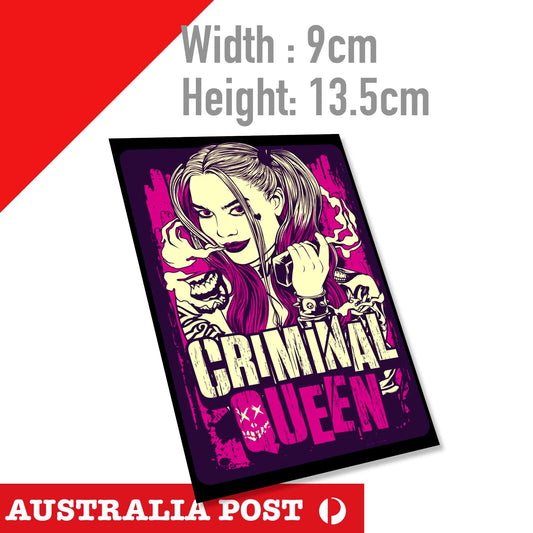 Harley Quinn Criminal Queen Poster JDM Laptop , Car  Decal Sticker 