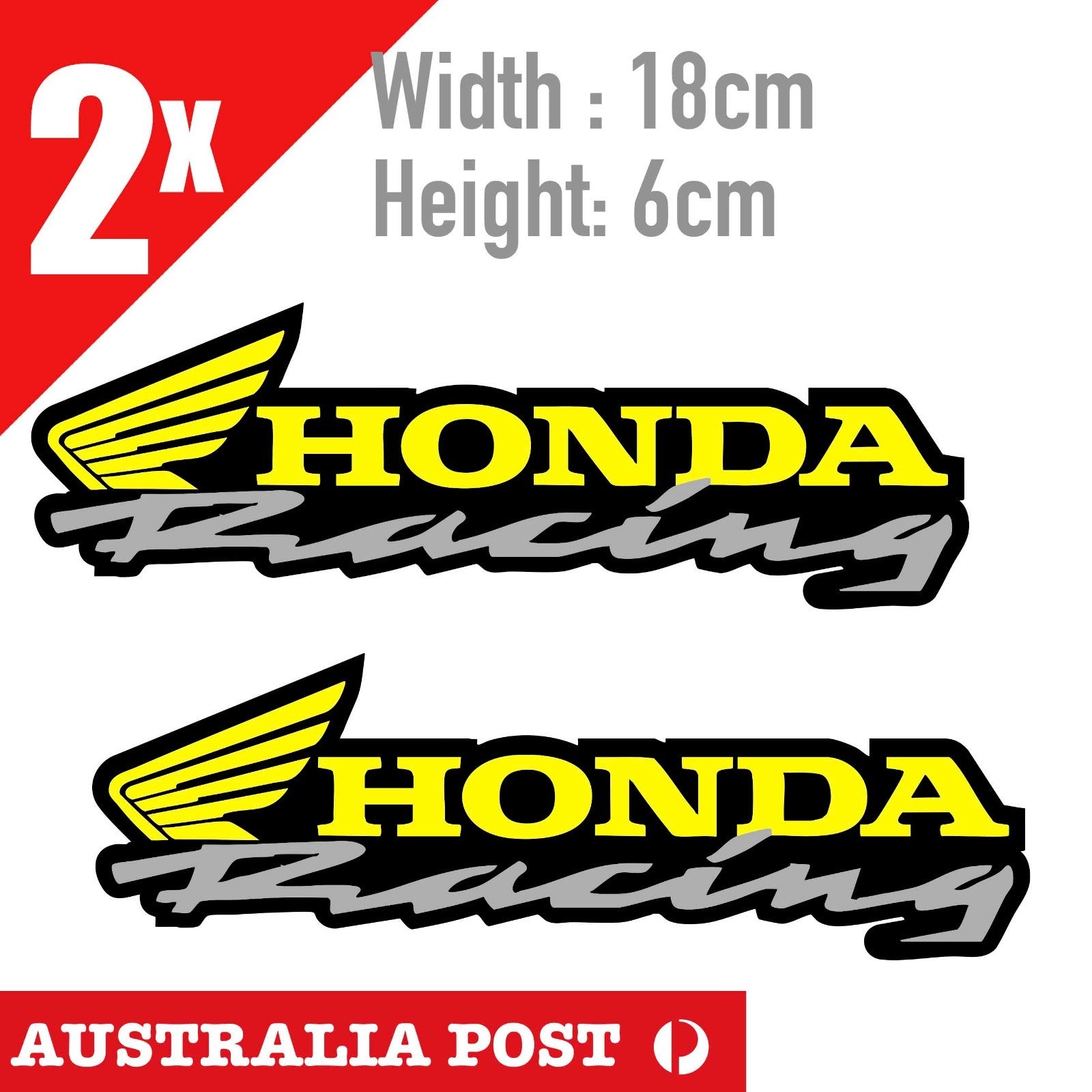 HONDA RACING Banner Motorcycle 2x Sticker