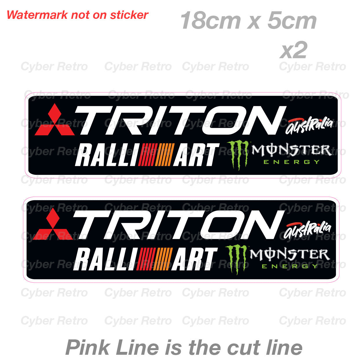 Monster Energy Drink Mitsubishi TRITON Ralli Art  Car, Truck Fridge Bar Sticker 