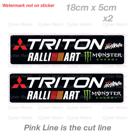 Monster Energy Drink Mitsubishi TRITON Ralli Art  Car, Truck Fridge Bar Sticker 
