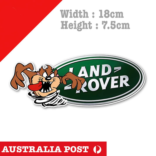 Land Rover Logo Tas Tornado Funny , Tasmanian Devil Land Rover Logo Sticker