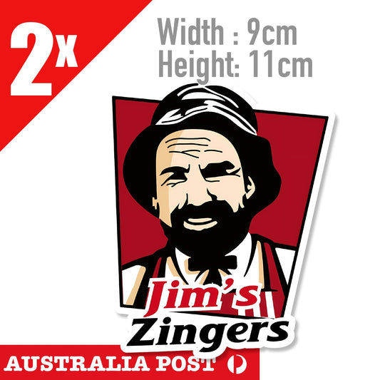KFC Jim's Zingers Car, Window, Truck Ute Funny decal Sticker