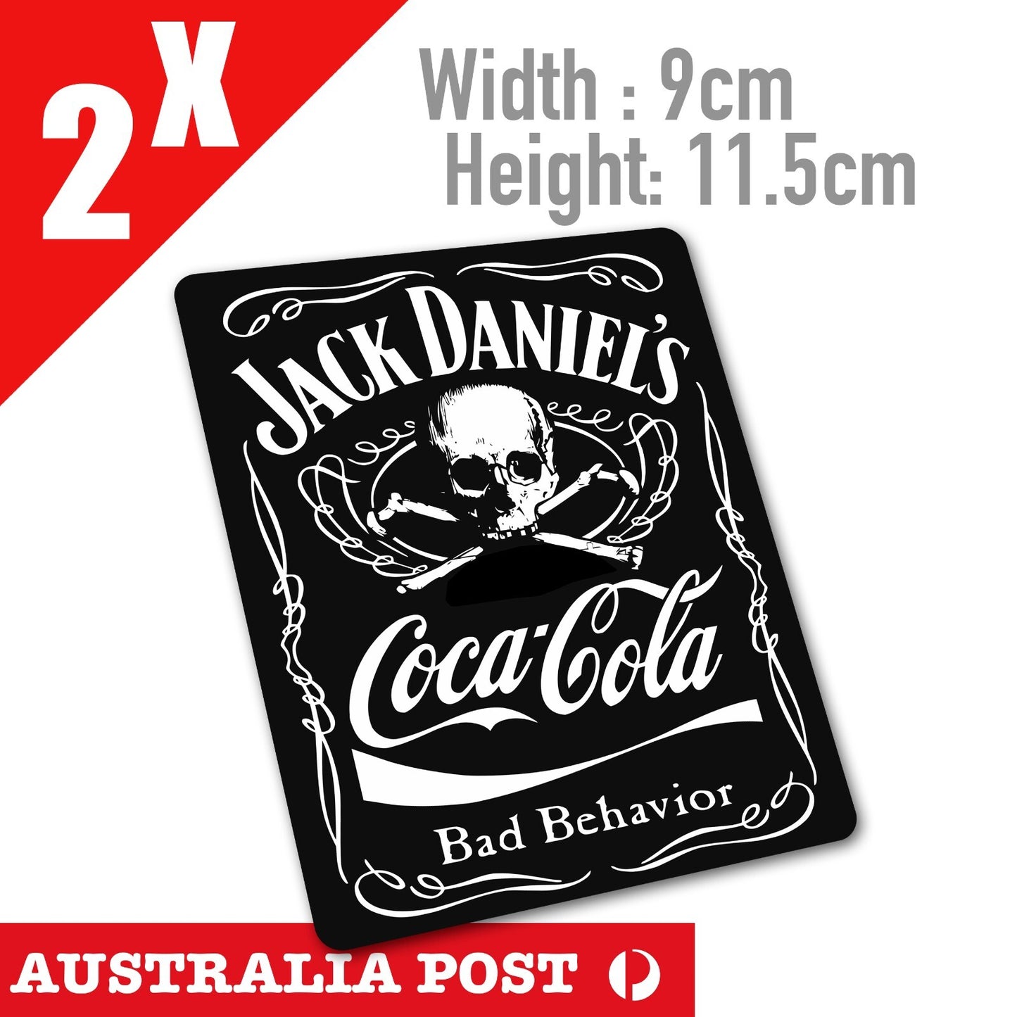 Coca Cola SKull Jack Daniel Whiskey Skull Label Funny Sticker