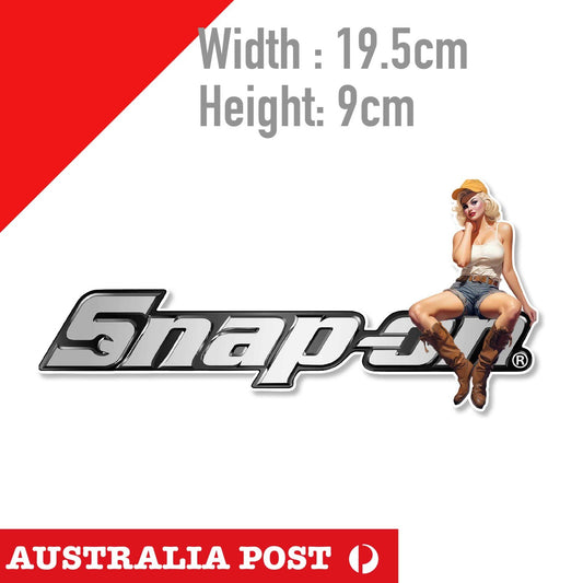 SNAP-ON Sexy Blond Pin Up Girl Logo ,Tools Garage Vintage Vinyl  Stickers