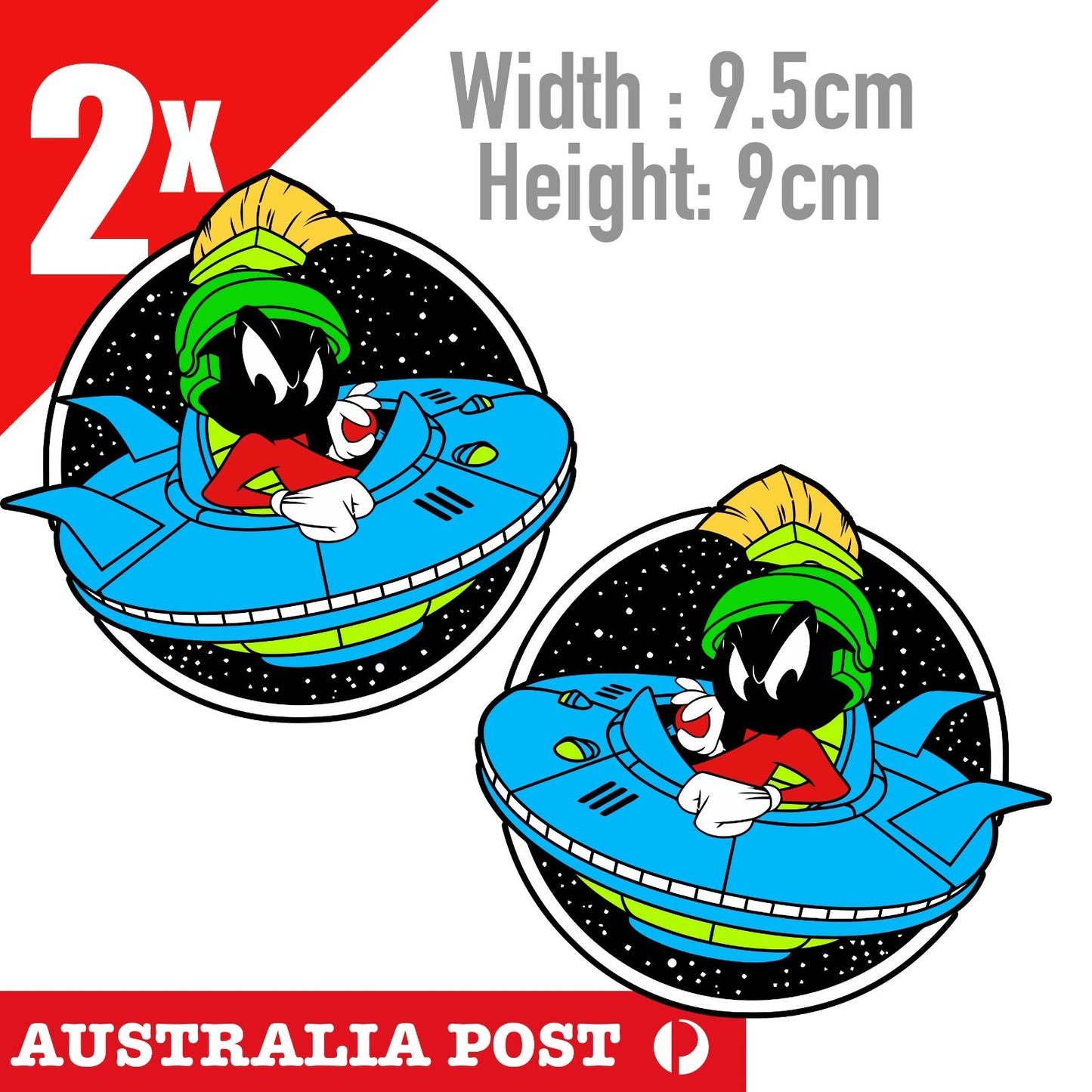 Marvin The Martian Space Ship Funny Cartoon Stickers
