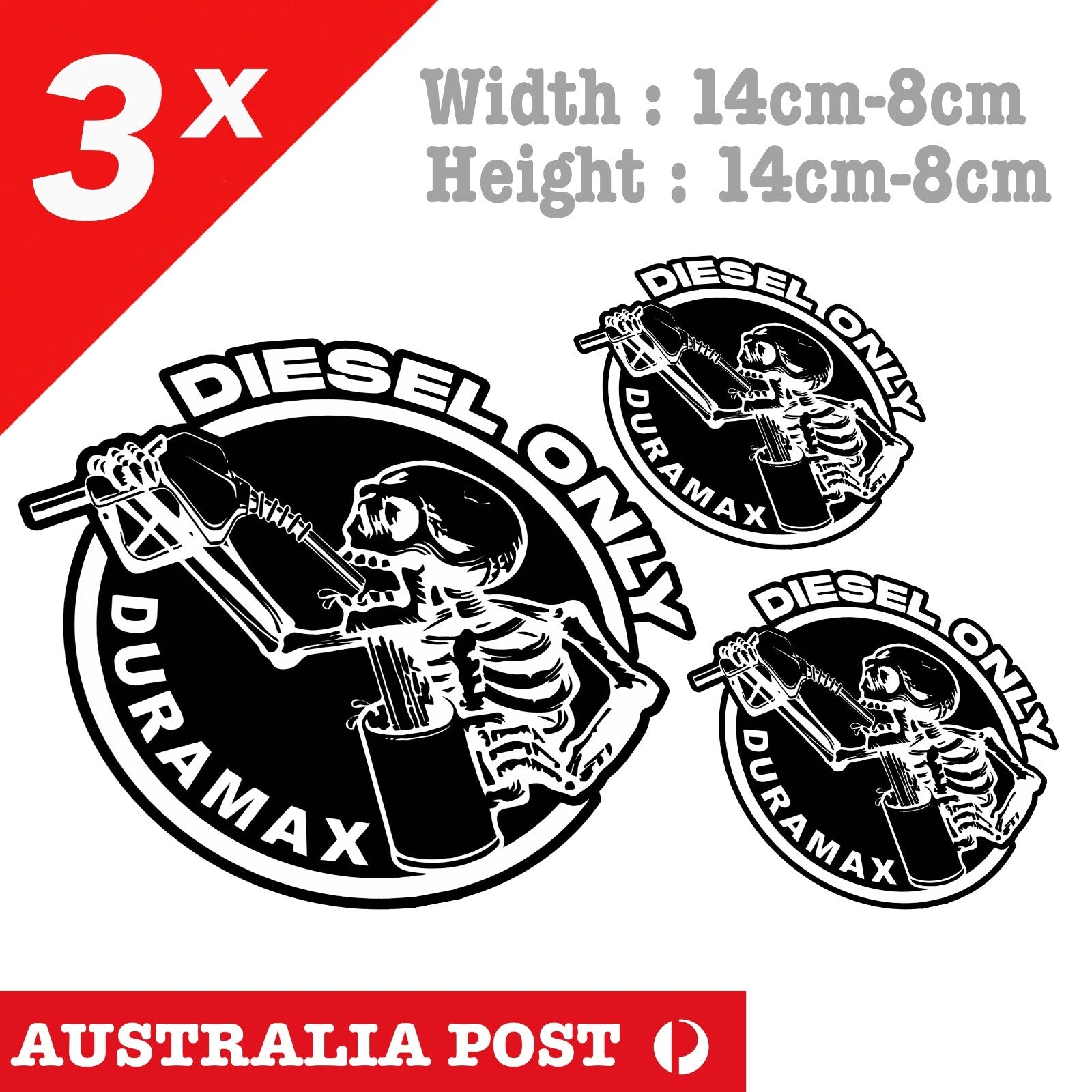 DURAMX Diesel Only Skull Funny Diesel Logo  Laptop , Car, Diesel Sticker