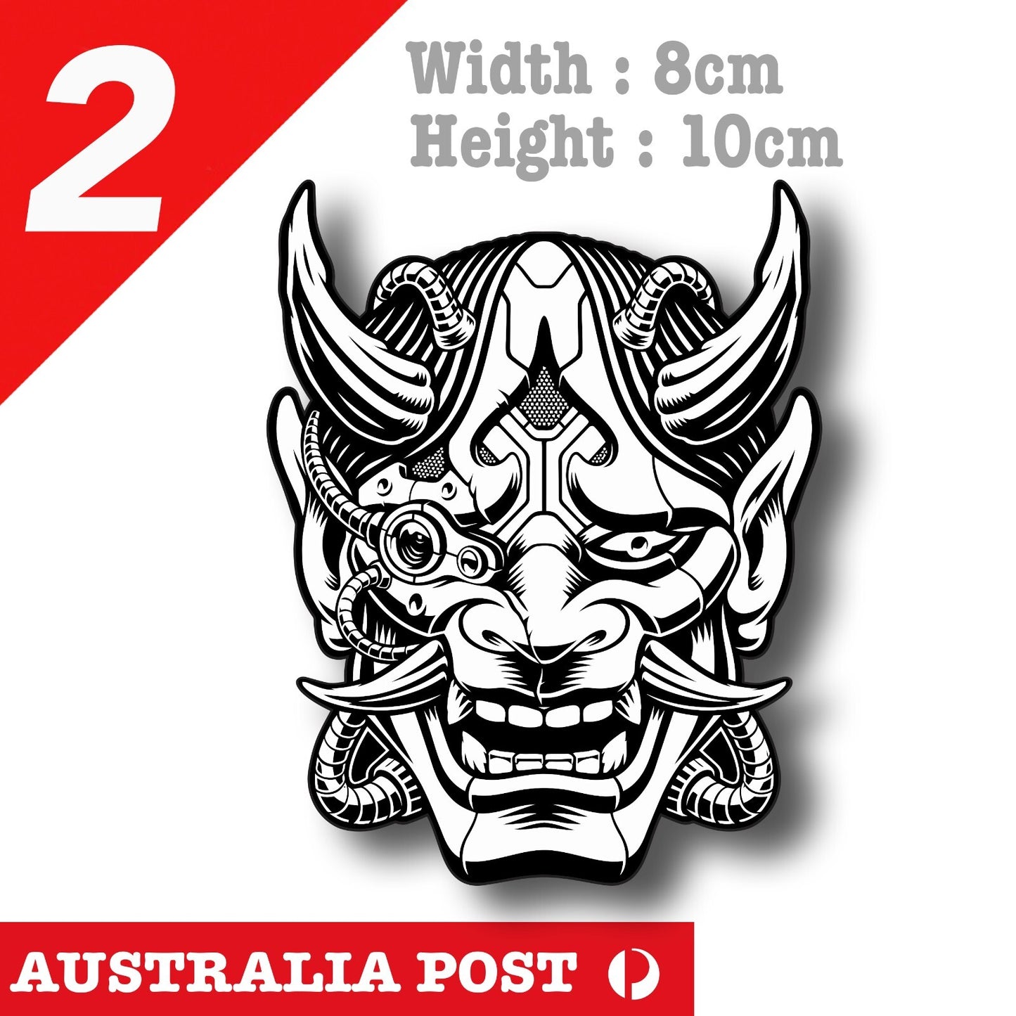 Oni Mask CYBER Devil , OSAKA JAPAN, Oni Mask Japan JDM Decal Sticker