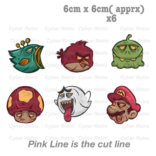 Zombie GAME Character Head - Super Mario  Decal Sticker 