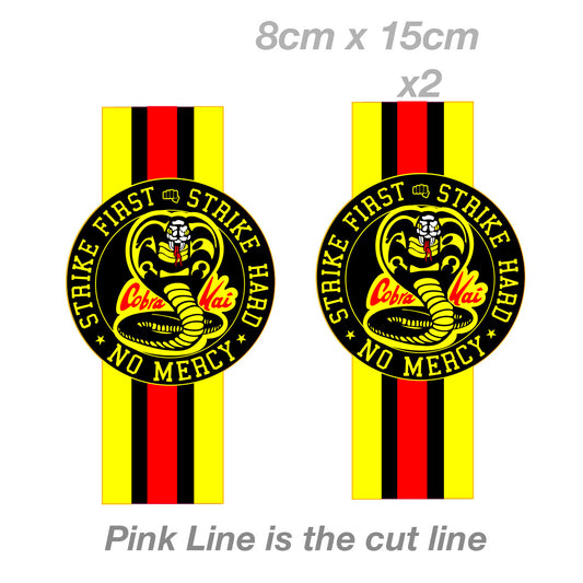 The Karate Kid - Strike First No Mercy Cobra Kai Decal  Sticker 