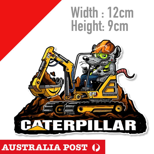 Caterpillar Power Diesel Funny Rat Sticker