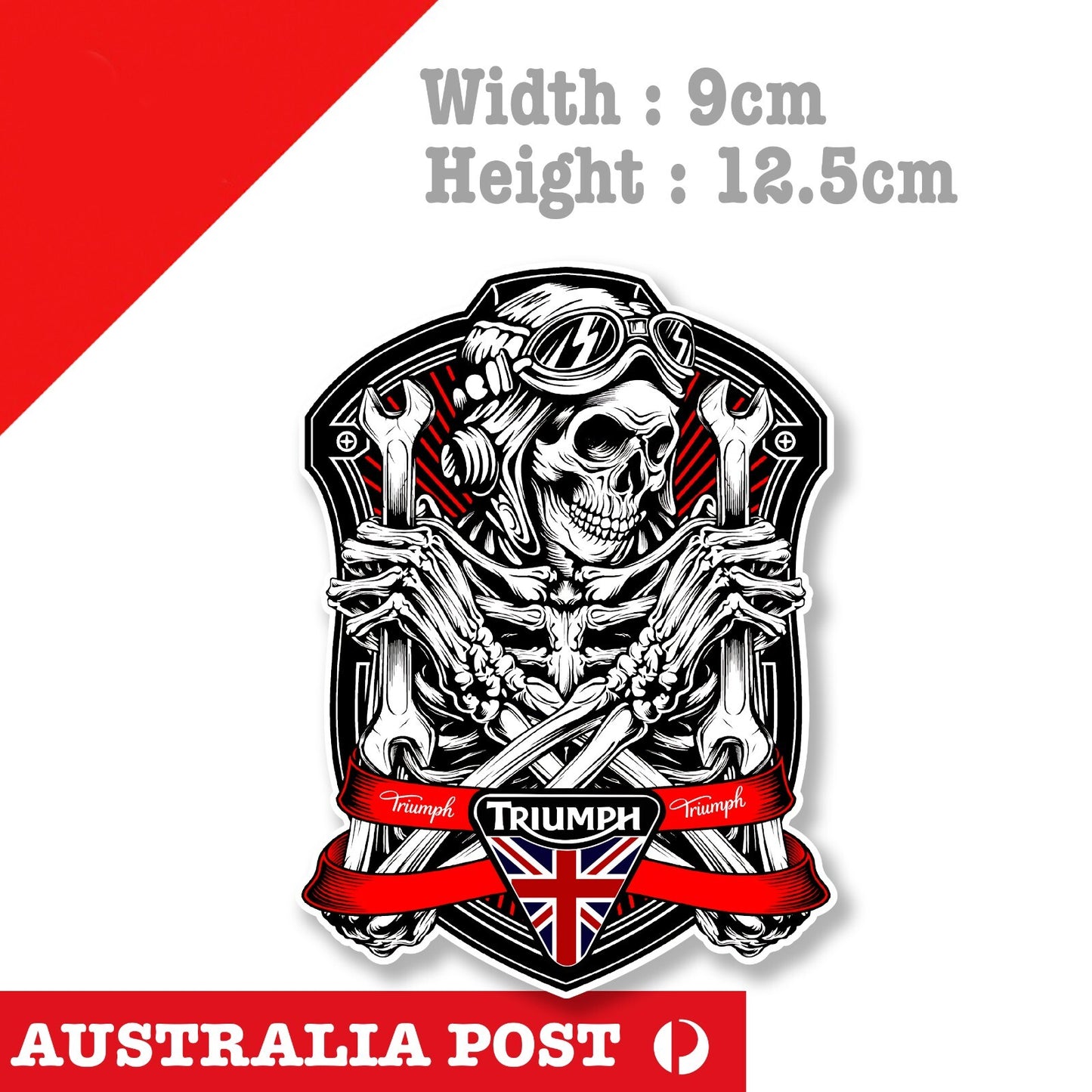 TRIUMPH Skull Motorcycle Logo,TRIUMPH Logo , Helmet, Fuel Tank Sticker