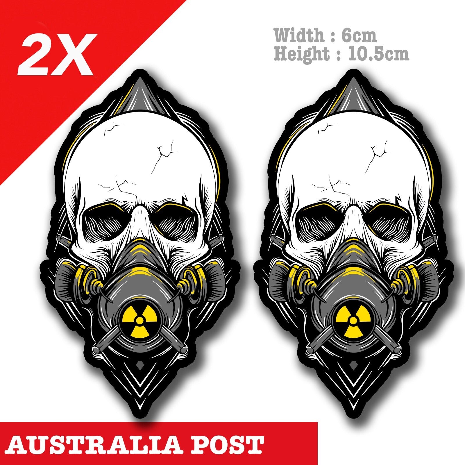Biohazard Skull Masked Warning Sign Sticker