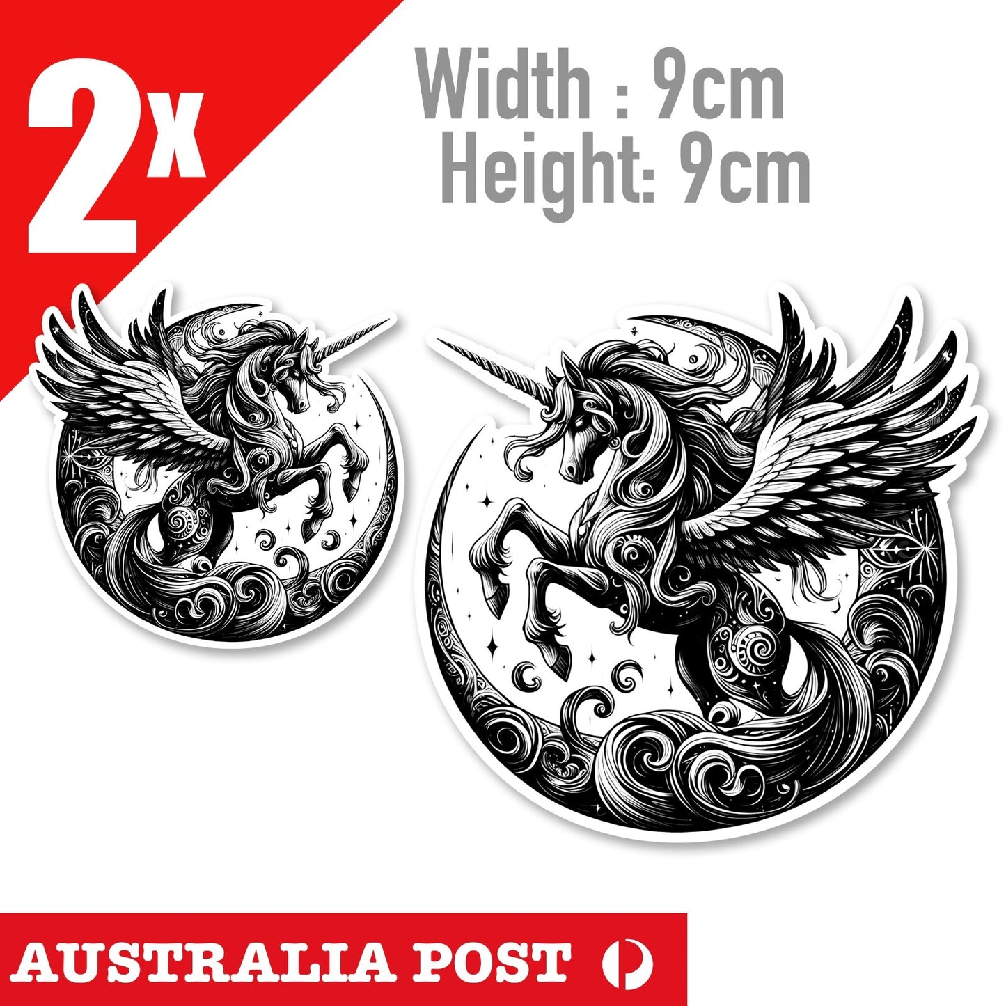 Magic  Unicorn Black Moon, Motorcycle, Helmet, Fuel tank Sticker