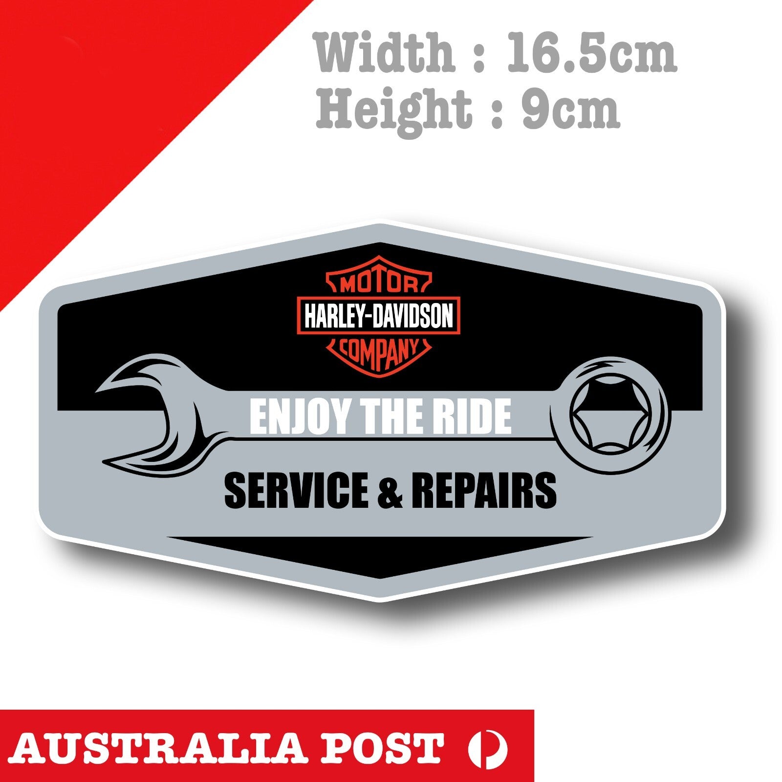 Harley Davidson Motorcycle, SERVICE & REPAIRS Garage Sign Sticker