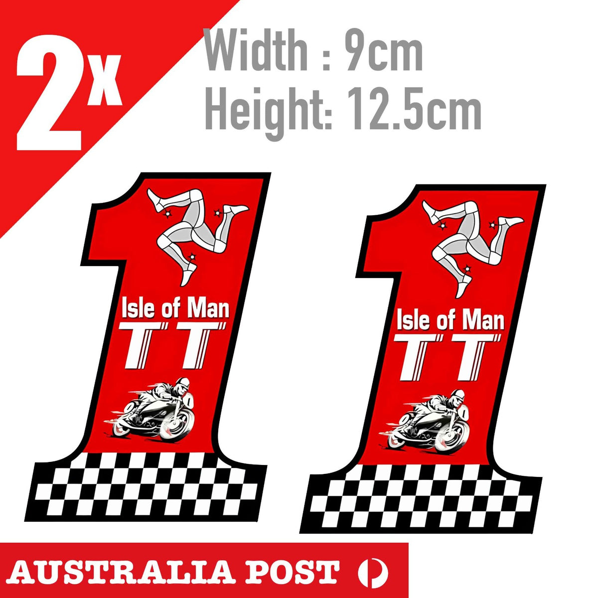 ISLE OF MAN TT RACES MOTO NUMBER # 1 STICKER Bike-Helmet Sticker