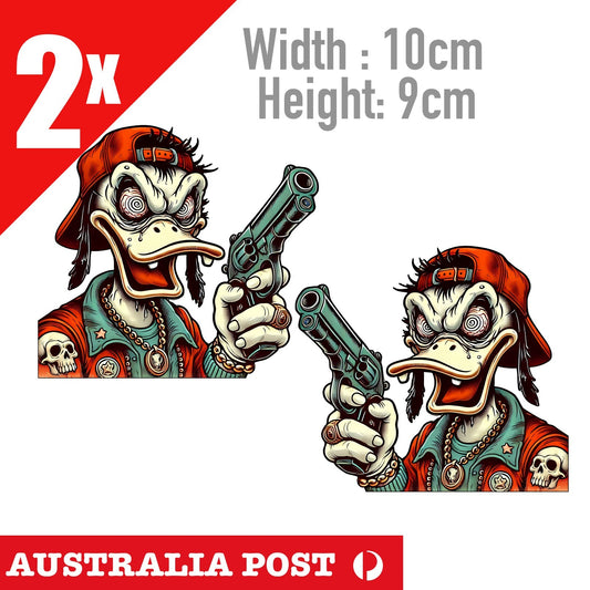 ZOMBIE Daffy the Duck with Gun, Funny Zombie Skull Jacket  Stickers