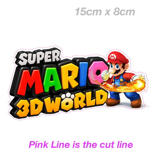 Super Mario 3D World Fire  Arcade Font Retro Vintage Gaming Vinyl  Sticker 