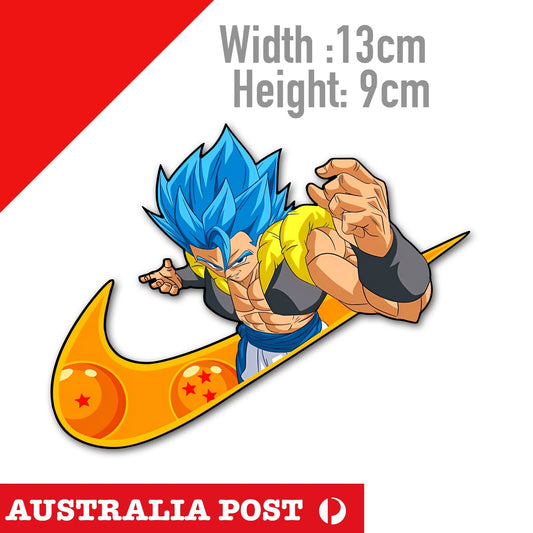 NIKE Logo  Goteta Blue Dragon Ball Z Funny Logo Sticker