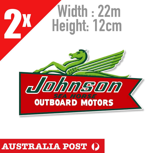 Johnson Outboard Motors Retro Boat Marina Shop Garage Vintage Stickers
