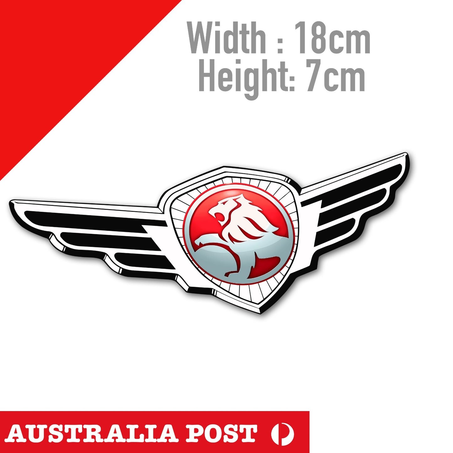 HOLDEN RED Logo Racing WING - RIP HOLDEN Logo Sticker