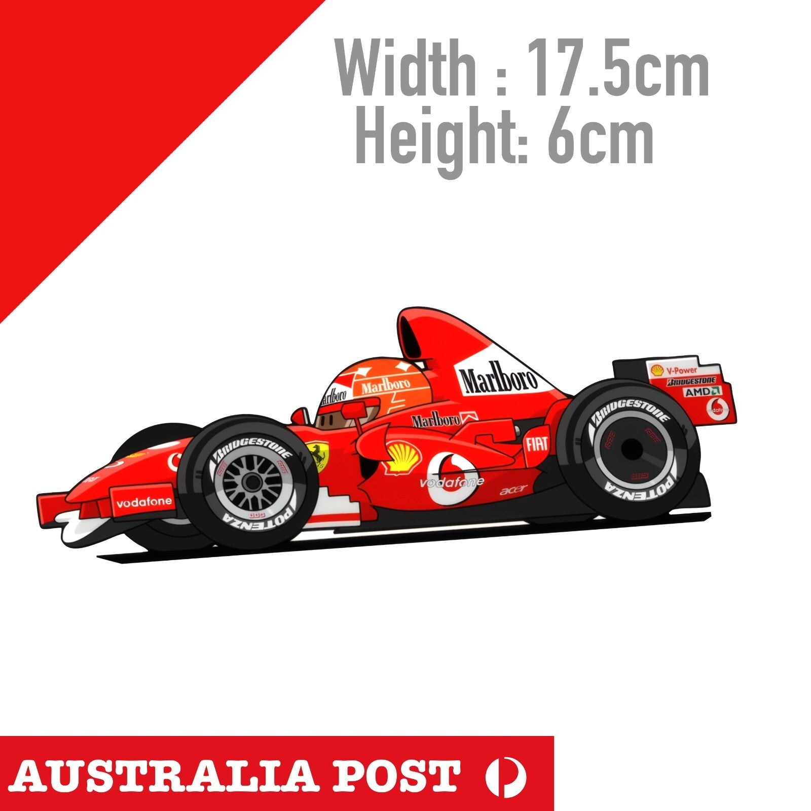 MARLBORO Formula 1 Racing Car, Red Formula 1 Racing Car Sticker