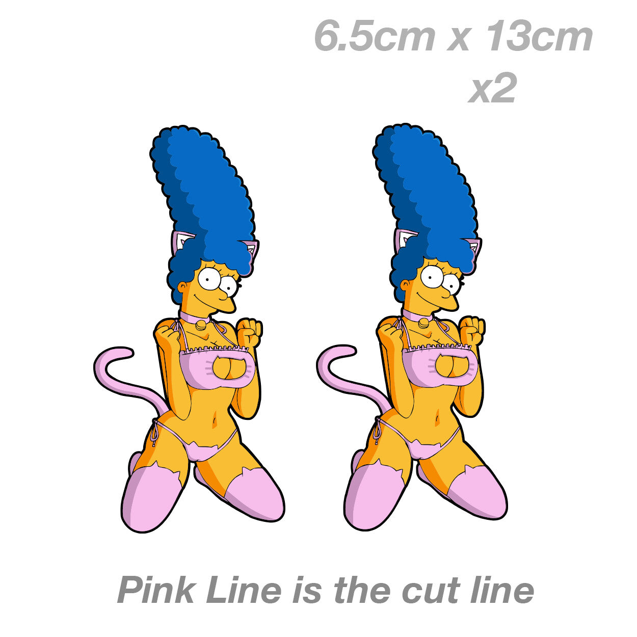 Playboy Marge Simpson Cute Pink Outfit Vinyl Sticker