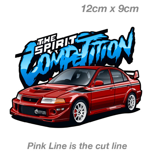 Mitsubishi Lancer Ralli Art Spirit of Competition JDM Vinyl  Sticker 