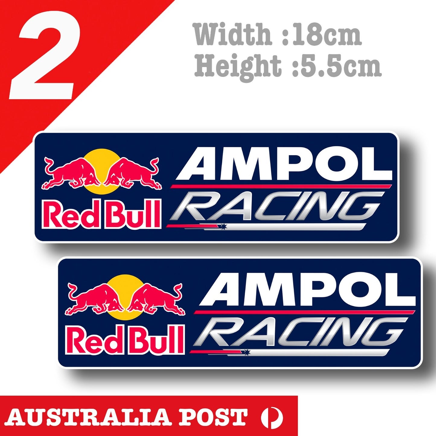 RED BULL AMPOL Racing Team Logo Bar Fridge  Laptop , Car  Decal Sticker 