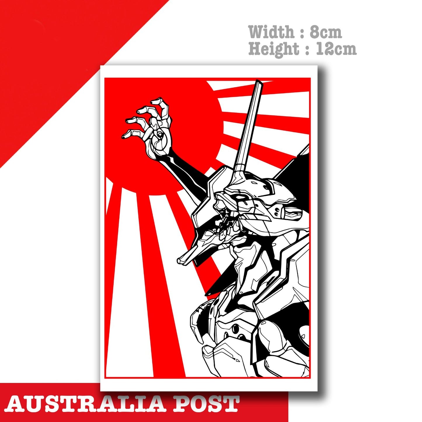 Evangelion Raising Sun JDM  Laptop , Car  Decal Sticker 