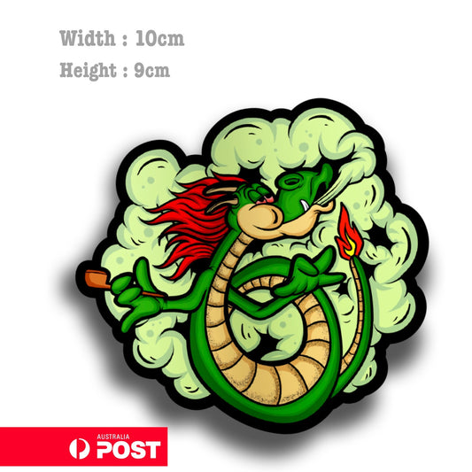 Dragon Smoking , High Dragon Smoking Funny , Weed Dragon Sticker