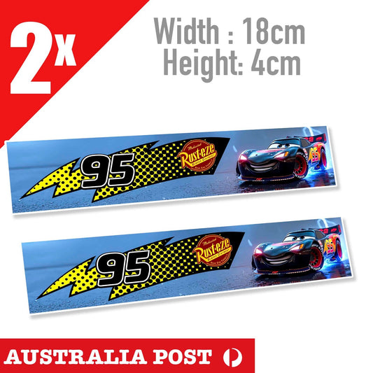 Disney Cars Black Lightning McQueen 95 Flame Rust-Eze Bumper Ointment Sticker