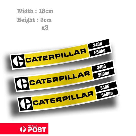 CATERPILLAR 550 Horsepower, Truck Ute Logo 3x Stickers