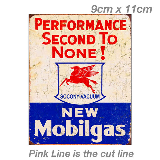 MOBIL GAS-2ND TO NONE Mobile Vintage Rusty Sign  Car  Decal Sticker 