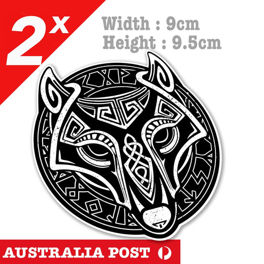 Odin Viking WOLF , mythology badge Vinyl  Sticker
