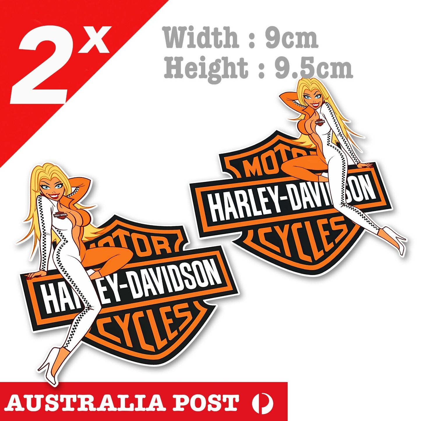 Harley Davidson Logo Sexy Blond Pin Up Girl Stickers