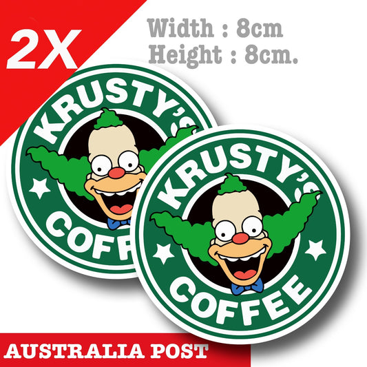 Star Buck Krusty the Clown Coffee badge - The Simpson Funny Decal Sticker