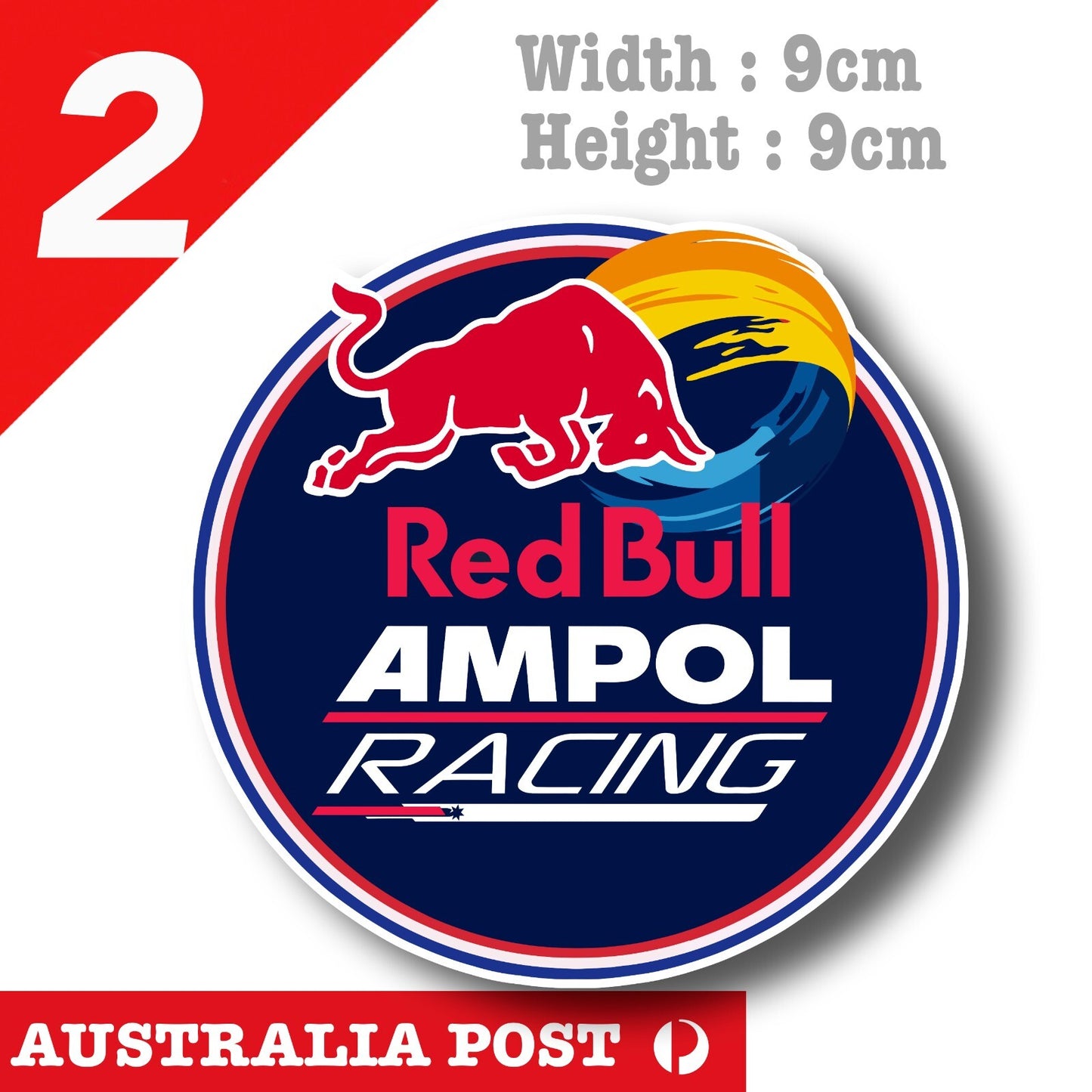 RED BULL AMPOL Racing Round Logo , Racing  Decal Stickers