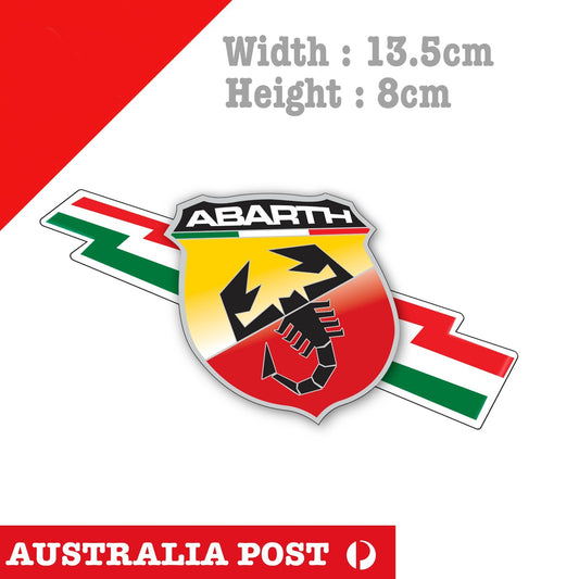 Abarth with Italian Flag Logo  Laptop , Car  Decal Sticker 