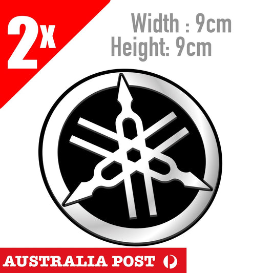 Yamaha Logo Silver  Motorcycle  Logo Vinyl  Sticker