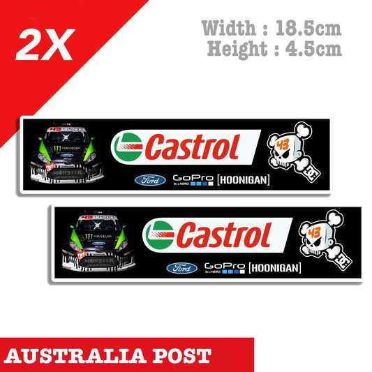 Ken Block 43 Ford Fiesta, Castrol, Hoonigan, GoPro Decal Sticker