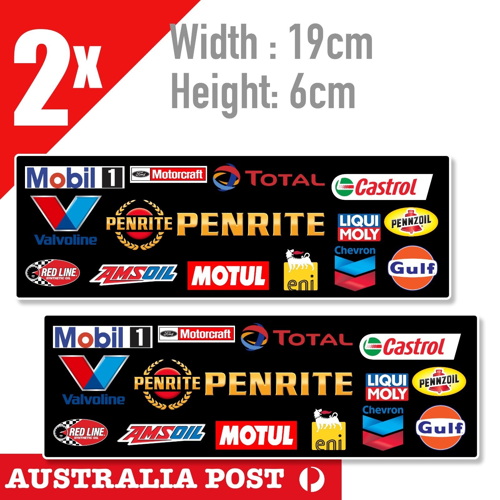 CASTROL MOTOR  OIL, MTUL, AMSOil, PENNZOIL,PENRITE , MOBIL 1, FORD Sticker