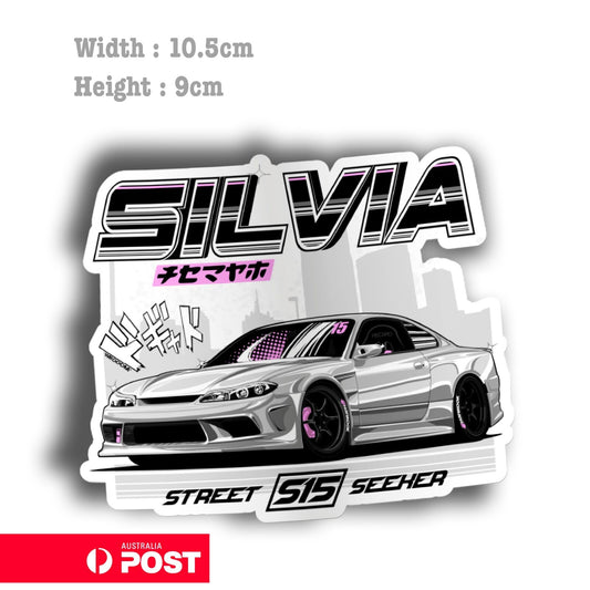 Nissan Silvia - Street S15 Laptop , Car  Vinyl  Sticker 