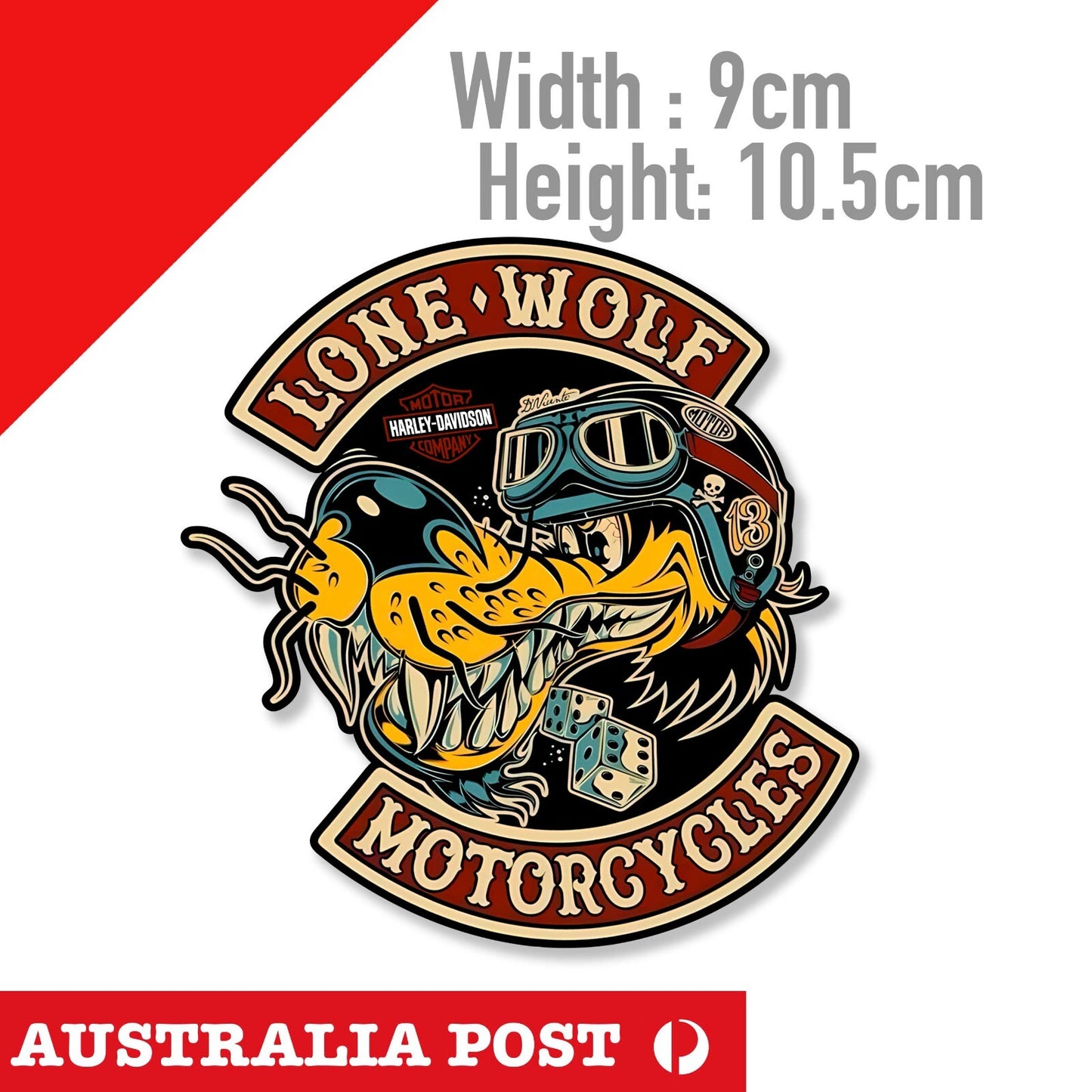 LONE WOLF Sticker For Laptop Motorcycle Car Ute Glass Mancave Garage Skull