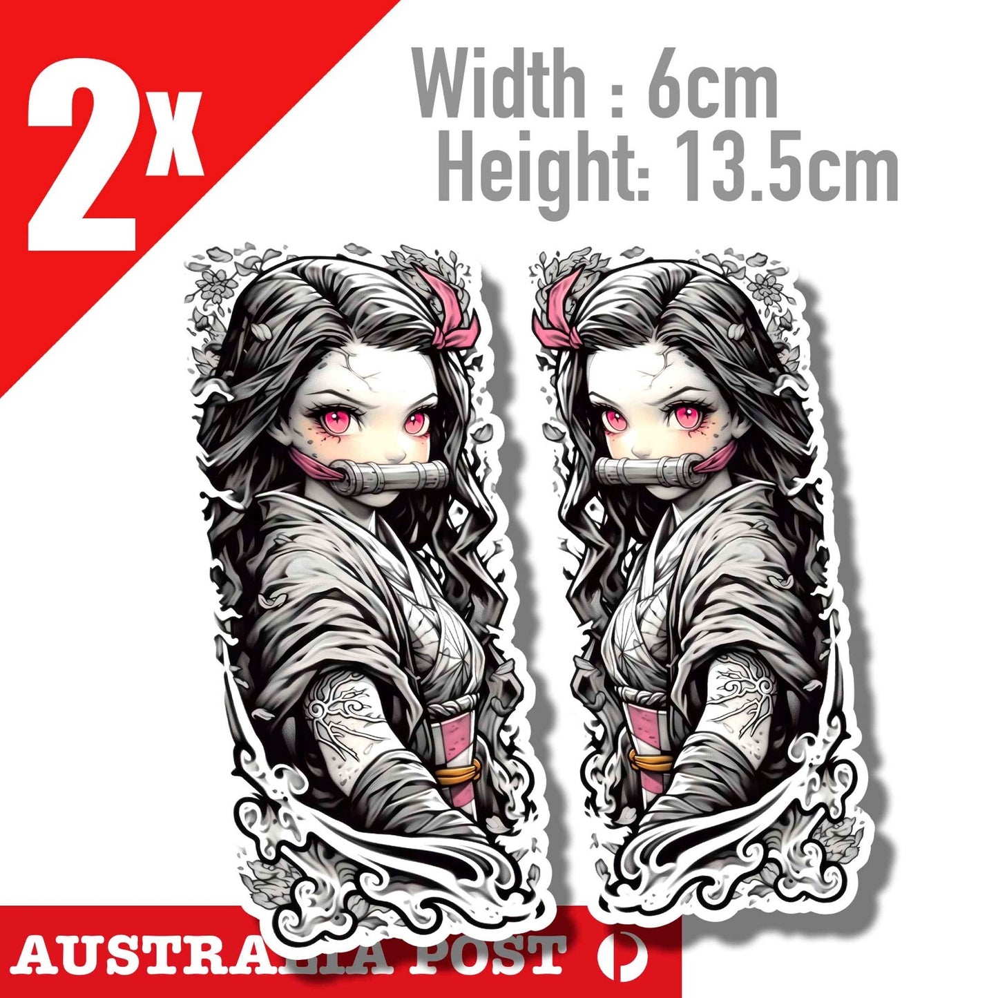 Nezuko Kamado Demon Slayer Peeking Funny Anime JDM Car Sticker