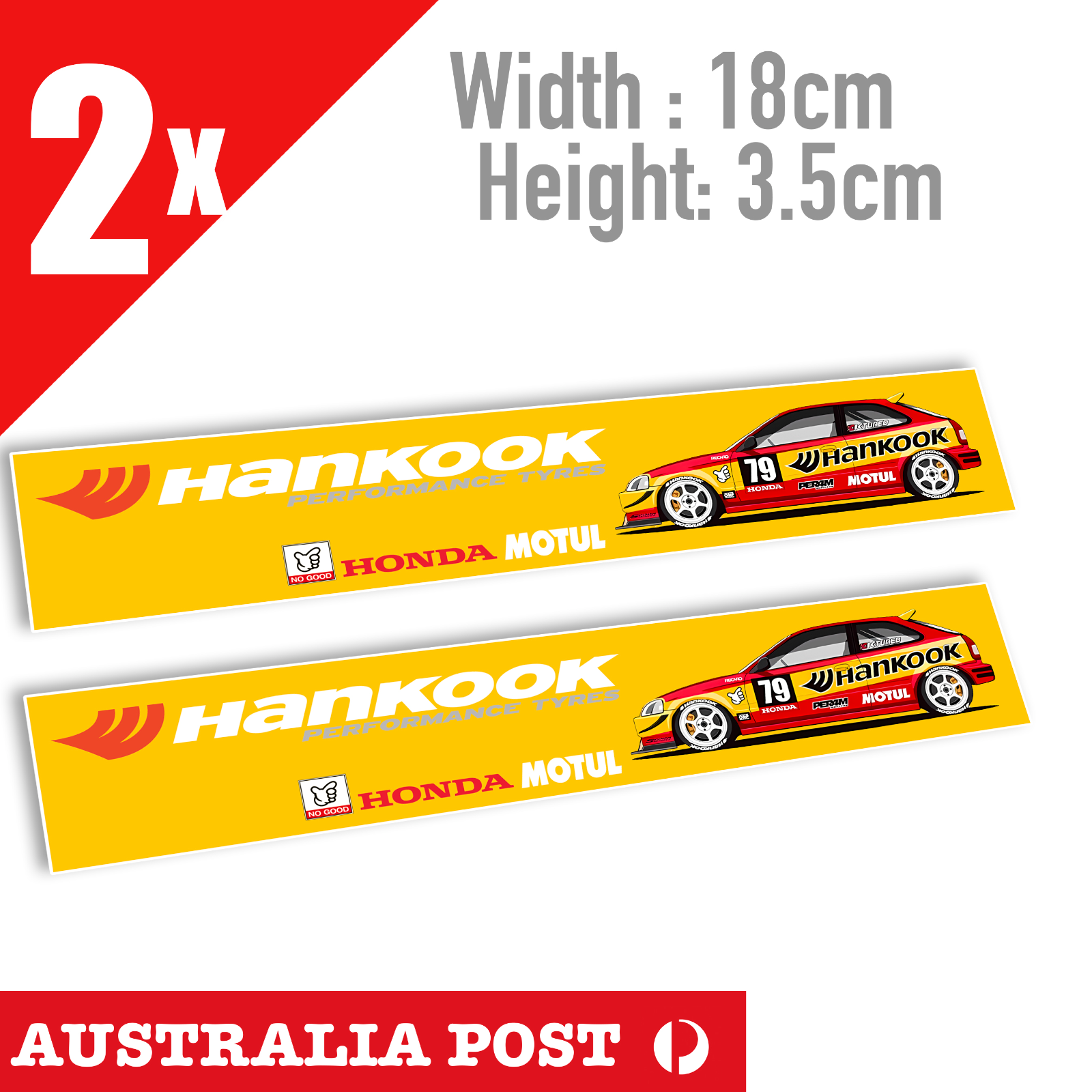 HANKOOK Performance Tyre, Honda Civic JDM Racing Car  banner Stickers